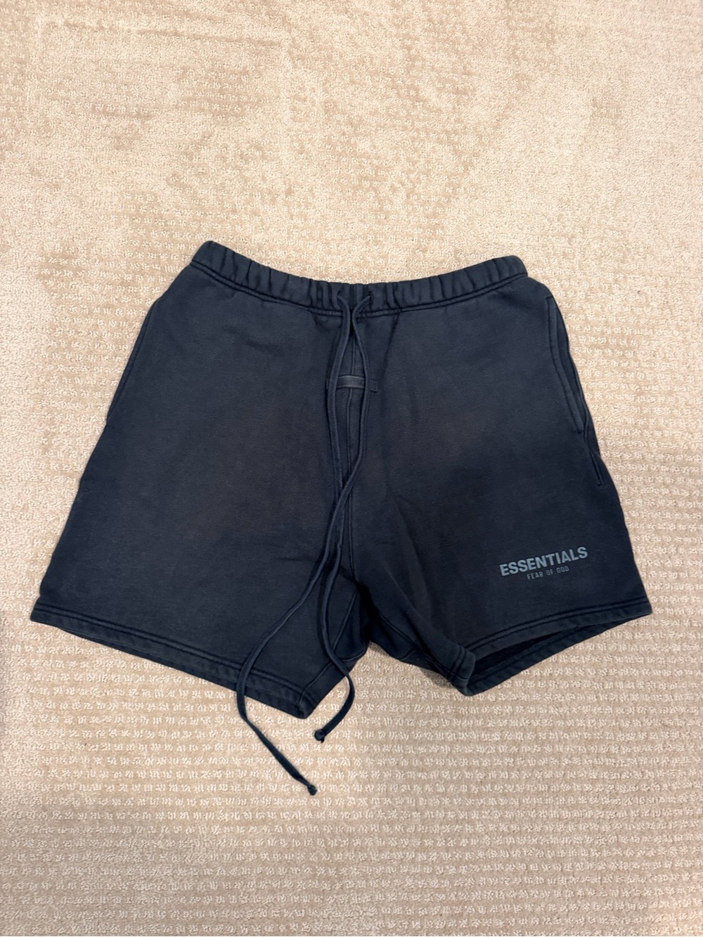 Essentials Men’s Black Athletic Cotton Drawstring Shorts